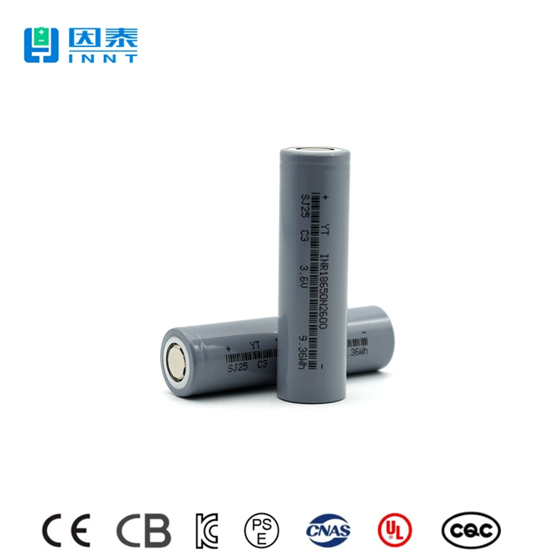 18650 Rechargeable Battery Lithium Cell Li-ion 2500mAh 3.6V High Capacity 3c Discharge Rate