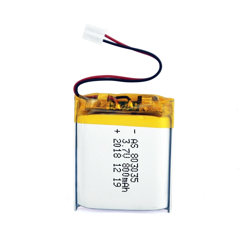 UL2054 Kc Rechargeable 803035 Li-ion Lipo Lithium Polymer Battery 3.7V 800mAh for GPS Tracking