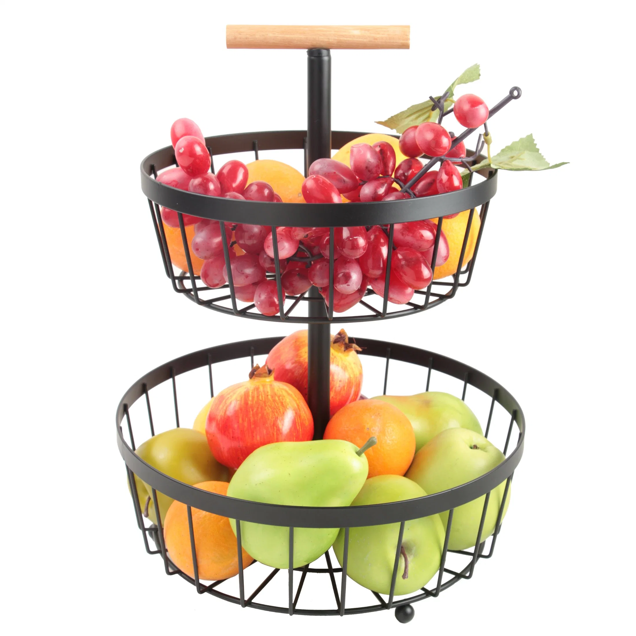 Acessórios de cozinha de arame de ferro Nível 2 Frutas/Food/cesto de armazenamento