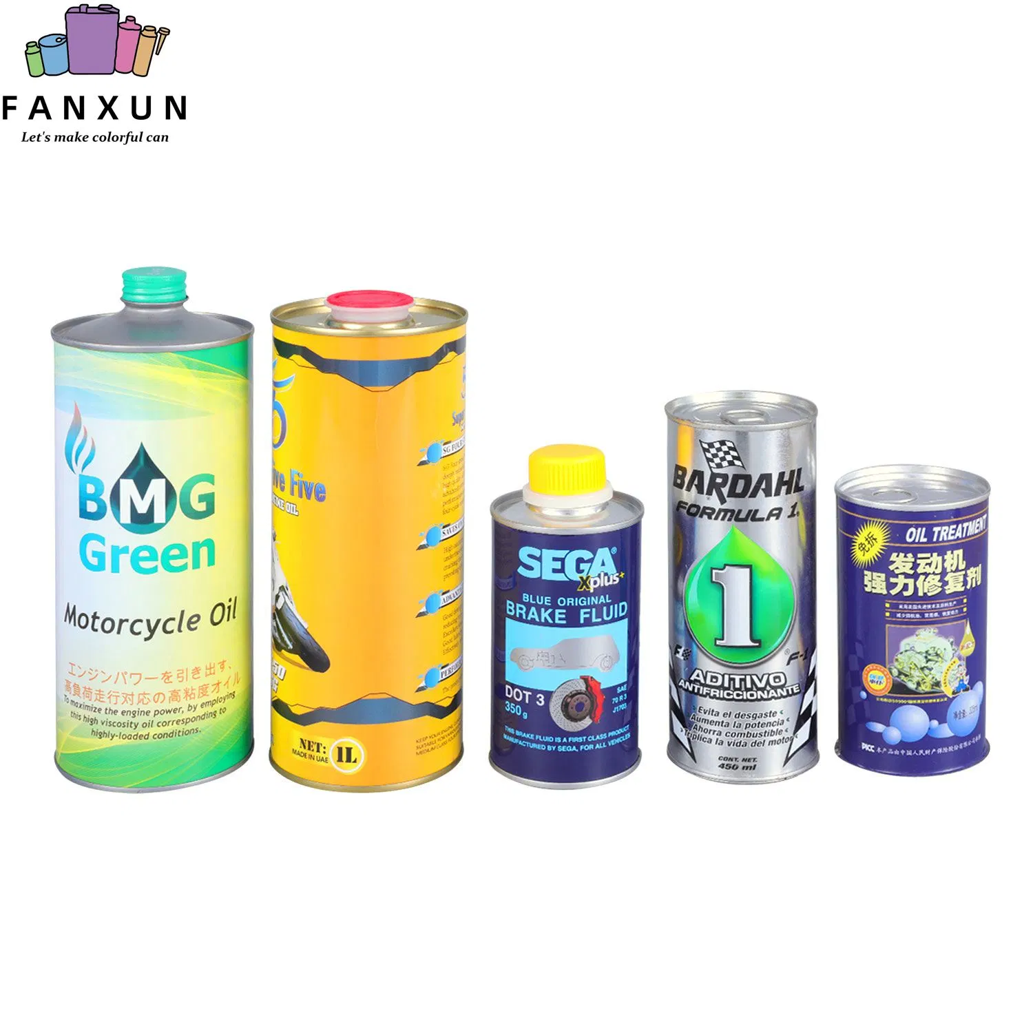 Factory OEM Metal Motor Oil Tin Can Packaging Customized Logo Engine Oil Tin Can Cmyk Lubricants Oil Tin Can