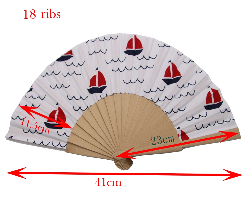 Custom Printed Promotion Plastic Bamboo Wooden Fabric Paper Hand Fan