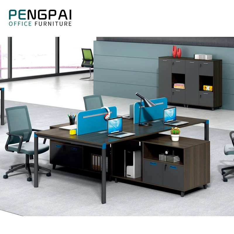 Дизайн для творчества Эксклюзивная офисная мебель письменный стол 4 человек Настольная рабочая станция Предоставление доступа к PC Staff Desk