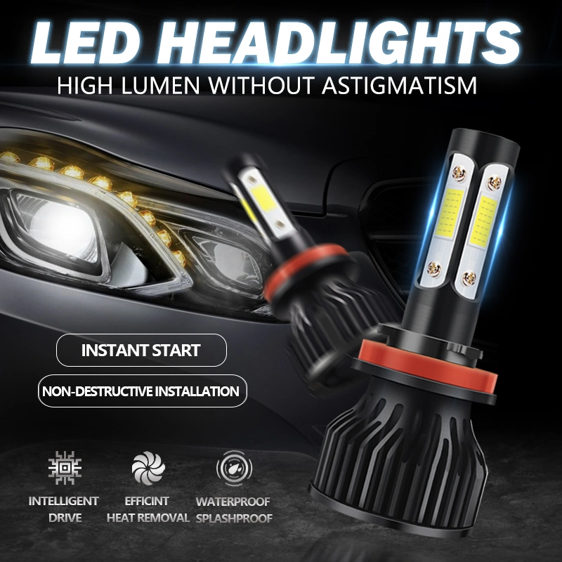 Haizg 4-Sides Car LED Light Bulb 10000lm X7 50W Auto LED Headlight