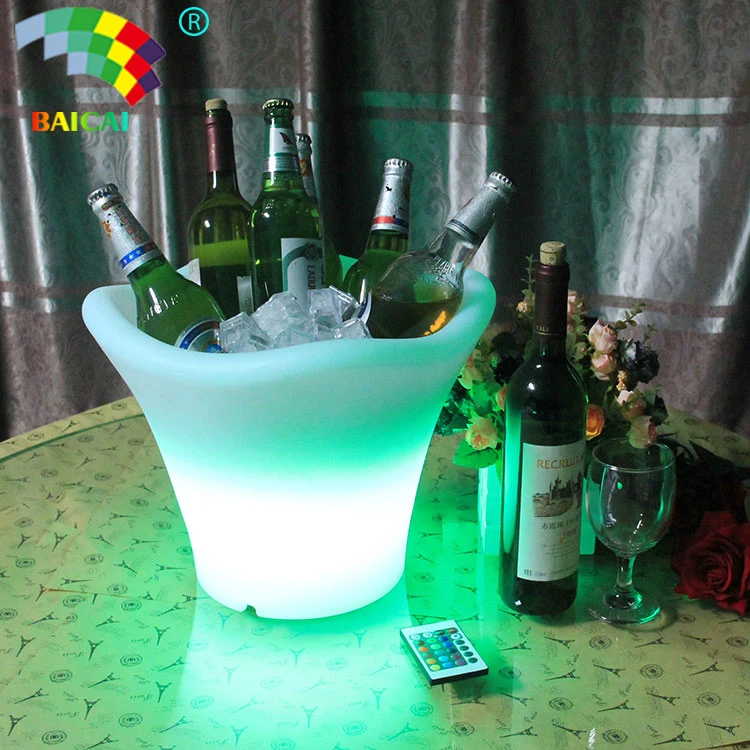Bar Furniture LED Furniture Illuminated Wine Cooler Beer Bucket LED Ice Bucket LED Tray
