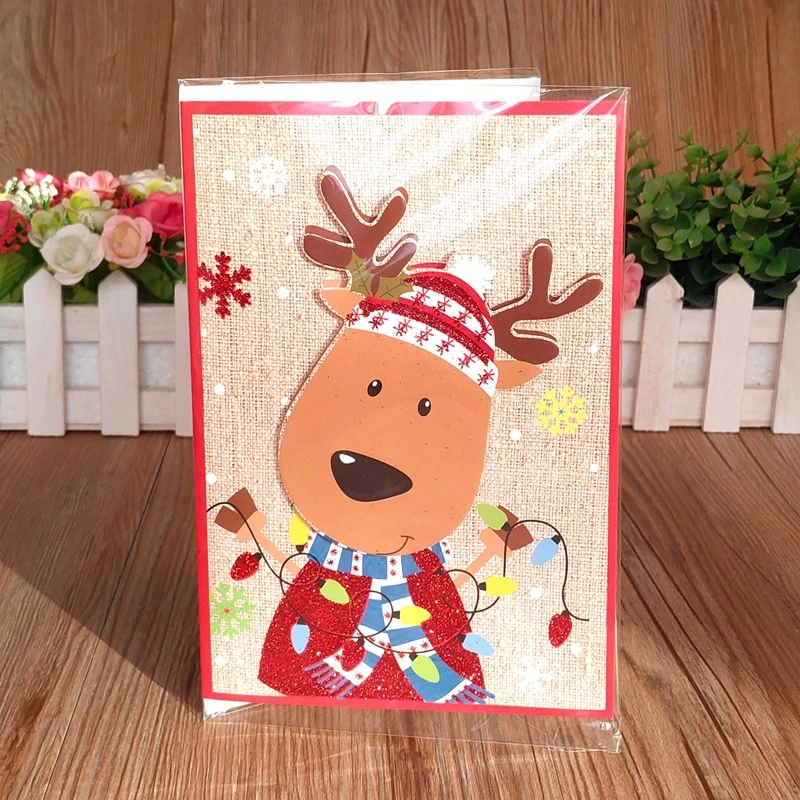 New 12 Style Mix Christmas Music Greeting Card Musical Marry Christmas Greeting Card for Giveaways Gift