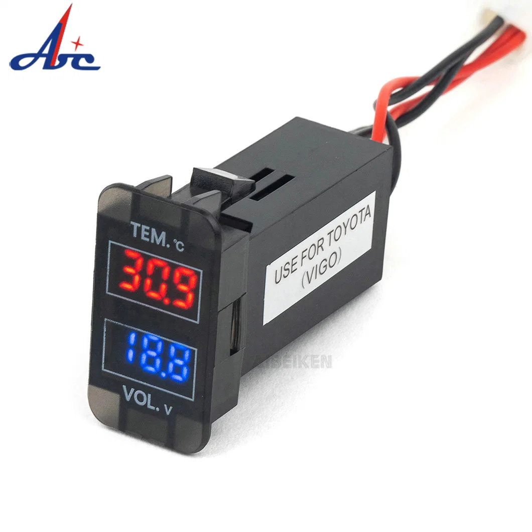 Dual 12V DC Car Bus Marine Waterproof Temperature Display LED Digital Voltmeter