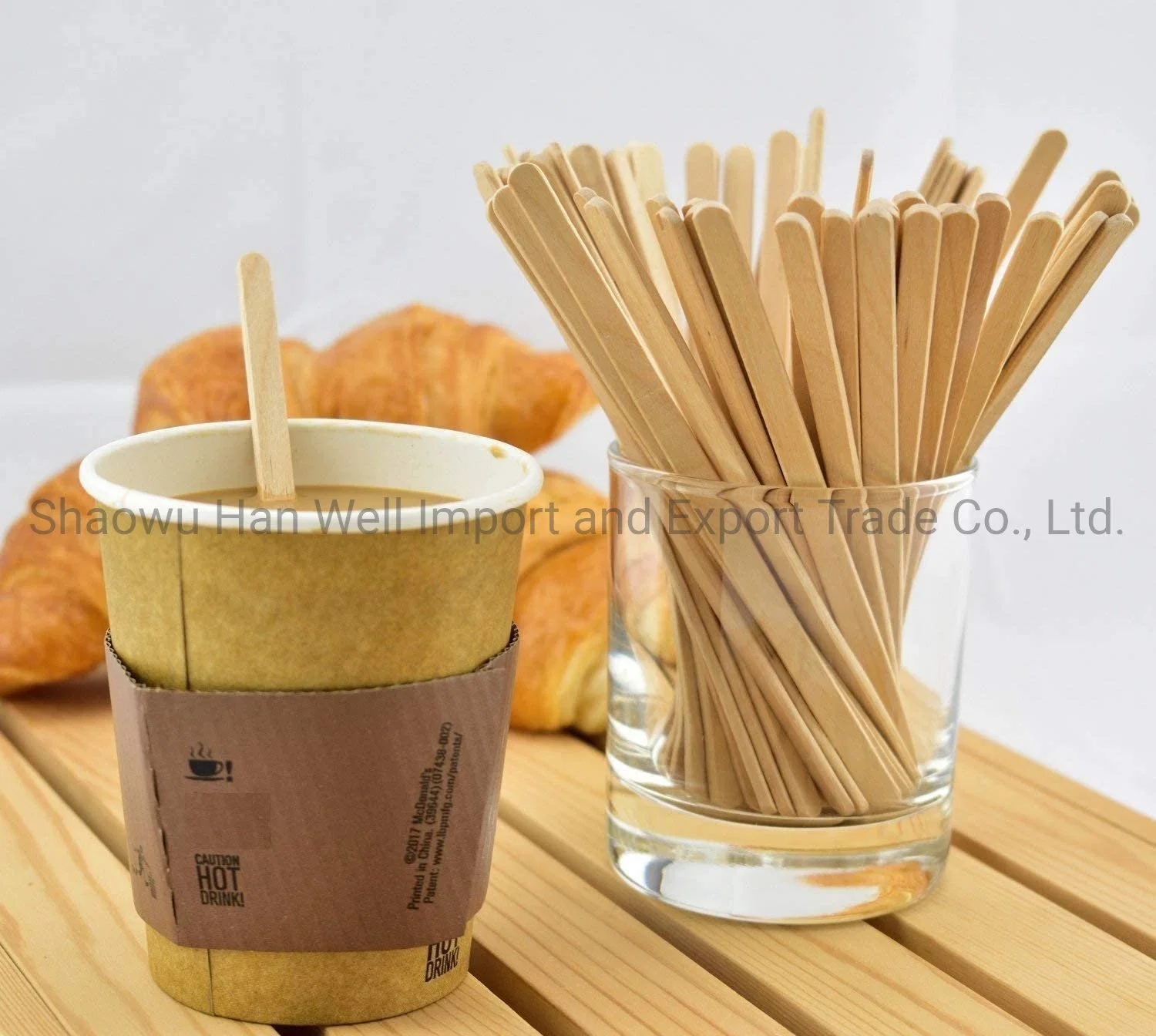 Biodegradable Disposable Wooden Beverage Mixer Stirrers with Round Ends