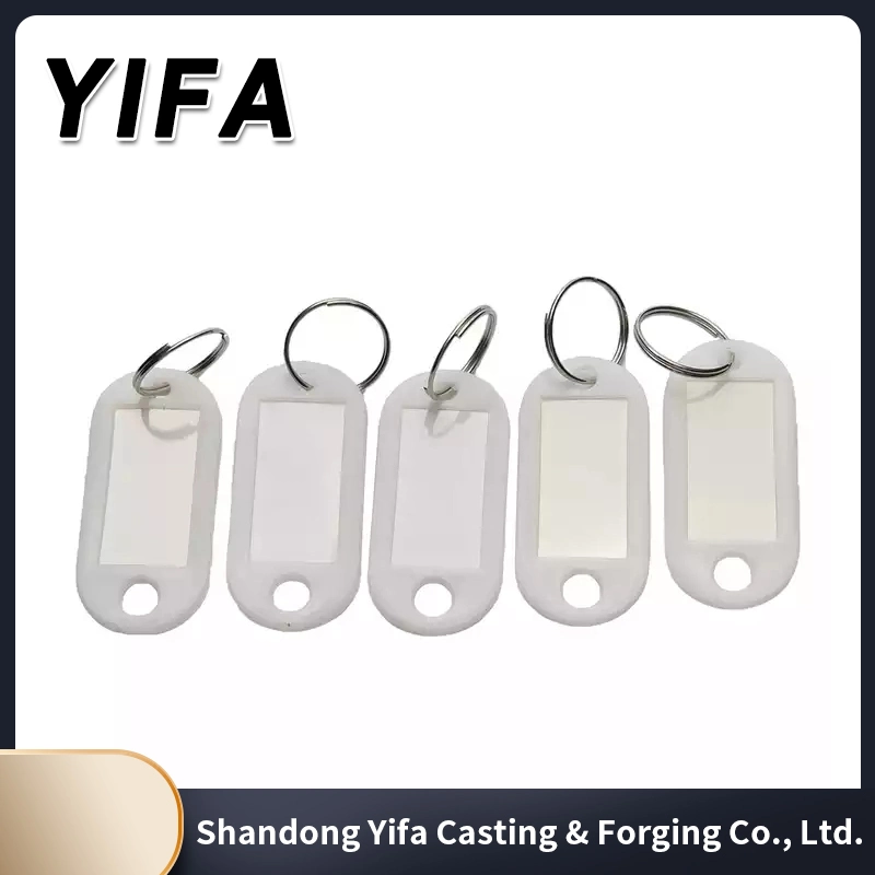 Chinese Factory Wholesale/Supplier Cheap Gift Plastic Tag Metal Ring Plastic ID Card Key with Customized Logo Key Chain