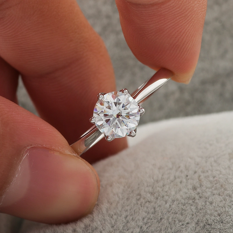 8 mm H&amp;A dicke Pfeile in Super Low Six Prong Tulip Setting 10K White Gold Solitaire Frauen Engagement Diamant Ring