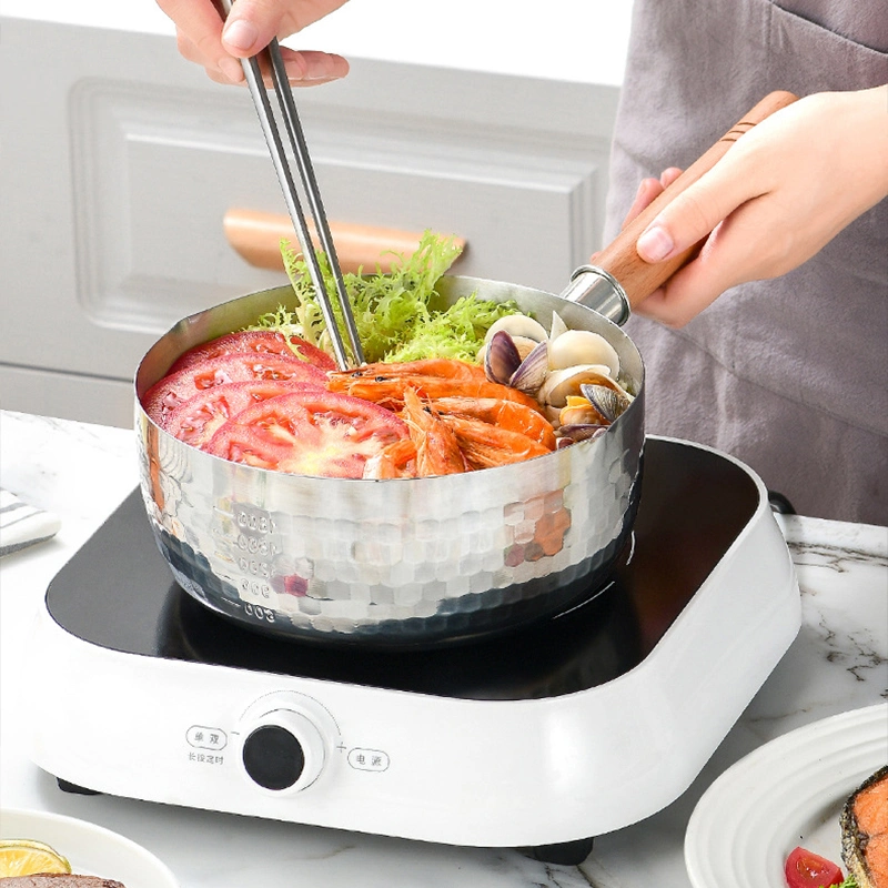 Acero inoxidable 304 de estilo japonés La cocina Ningbo Olla plano pequeño.