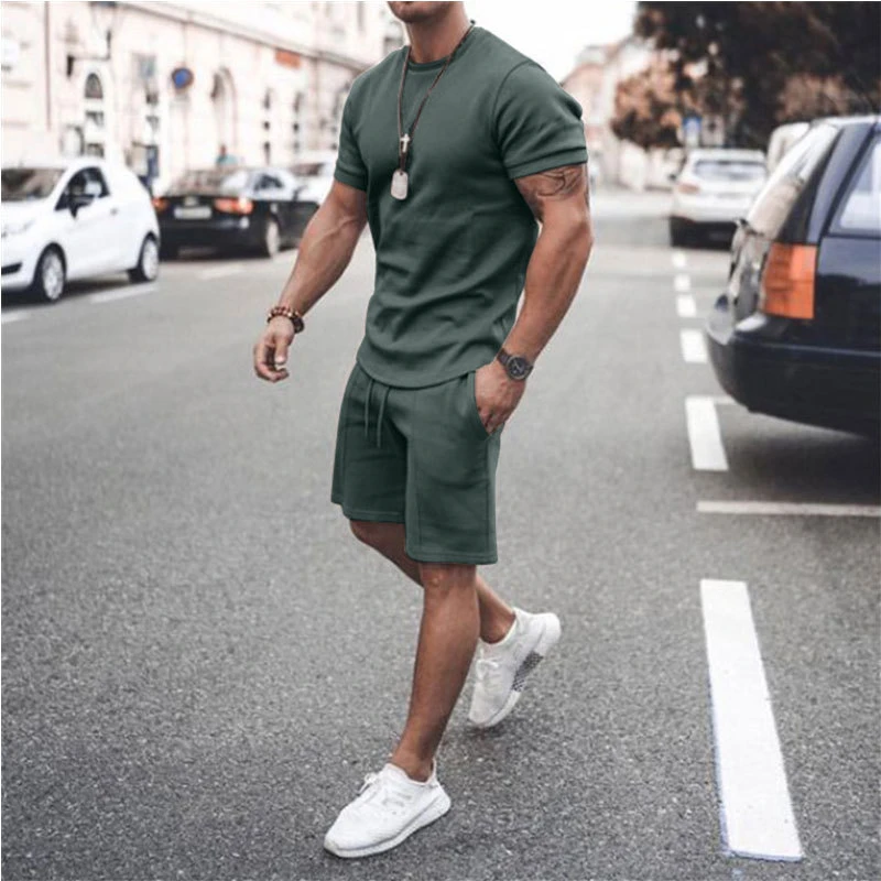 Mayorista Custom Sportswear hombres Conjuntos cortos Tracksuit jogging suit T Camisa pantalones cortos conjunto para hombre Casual conjunto corto Suéter trajes Traje de atletismo