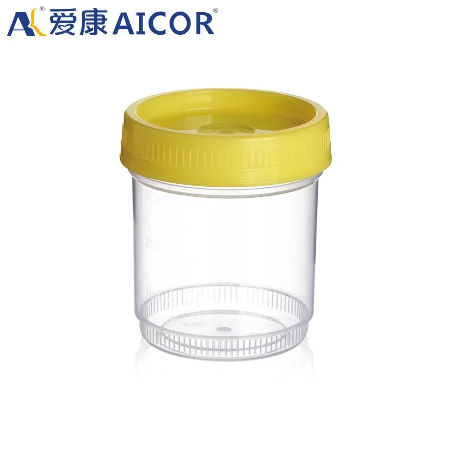 90ml 100ml 120ml Plastic Medical Disposable Graduated Sterile Sampling Specimen Cup Urine Specimen Container with Lid