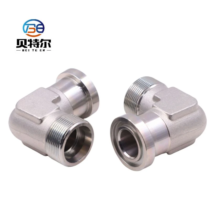 Stainless Steel 90deg Metric Male Bite Type /SAE Flange 6000psi Series