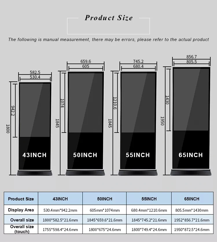 Floor Standing Kiosk Wholesale/Supplier 40 Inch TV LED 2K Full HD TV Android Smart LCD Module