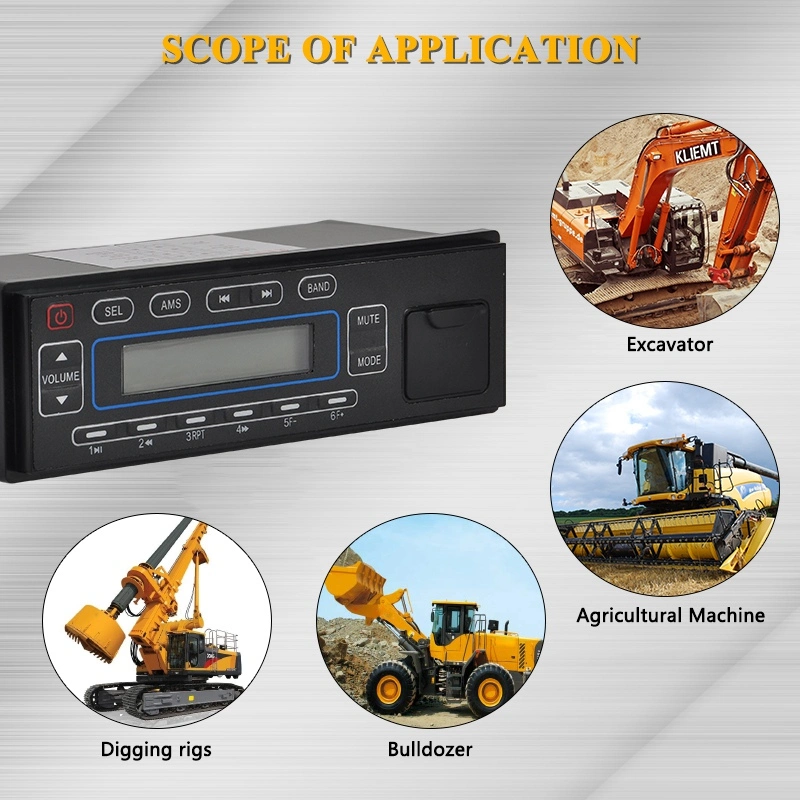 12V 24V Bluetooth Excavator FM Bt Radio for Heavy Duty