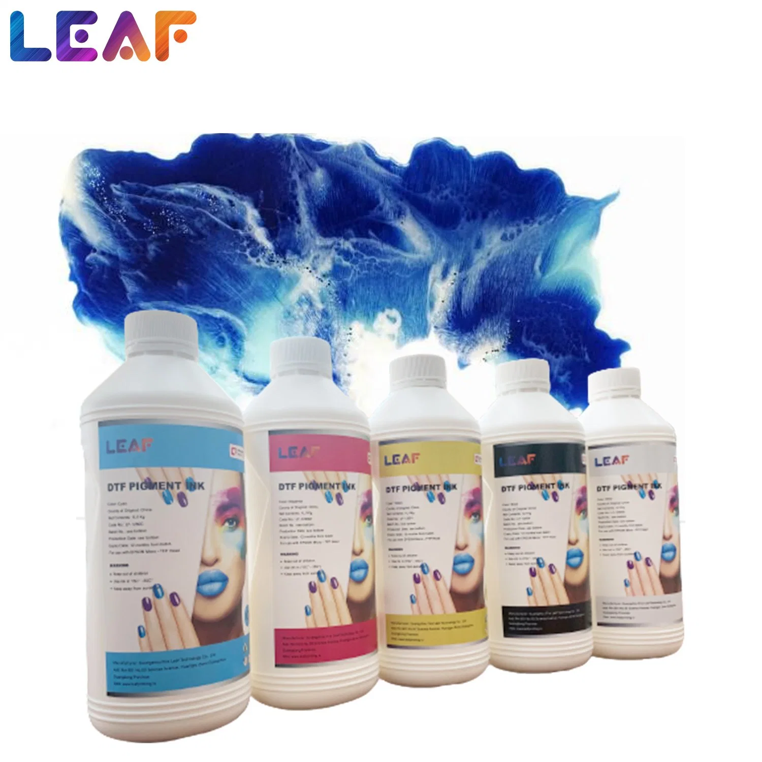 Leaf Premium DTF-Tinte Hersteller 1000ml DTF CMYK-Tinte Weiß Für DTF-Drucker Umweltfreundlich kompatibel mit i3200/XP600-Köpfen