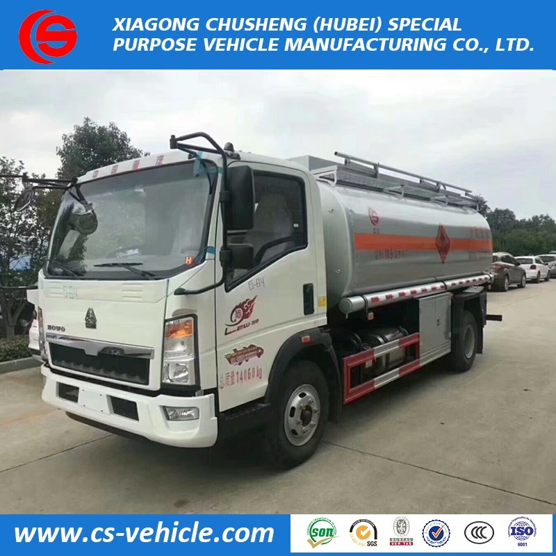 HOWO Mobile Oil Dispenser Truck Fuel Refueling Truck 8000 Liters for Ghana