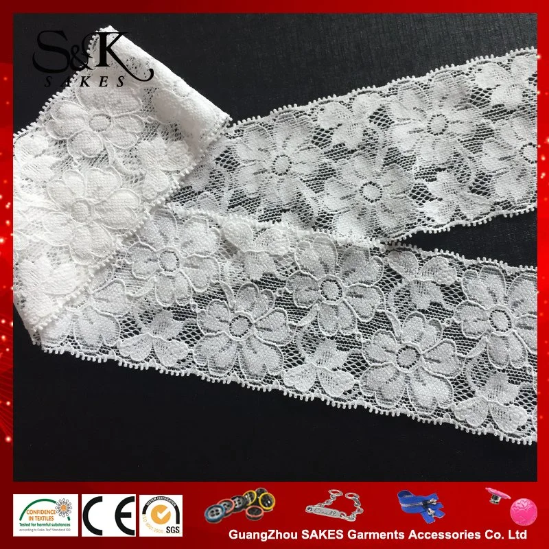 New Design 6cm Elastic Polyester Lace for Lady Clothing