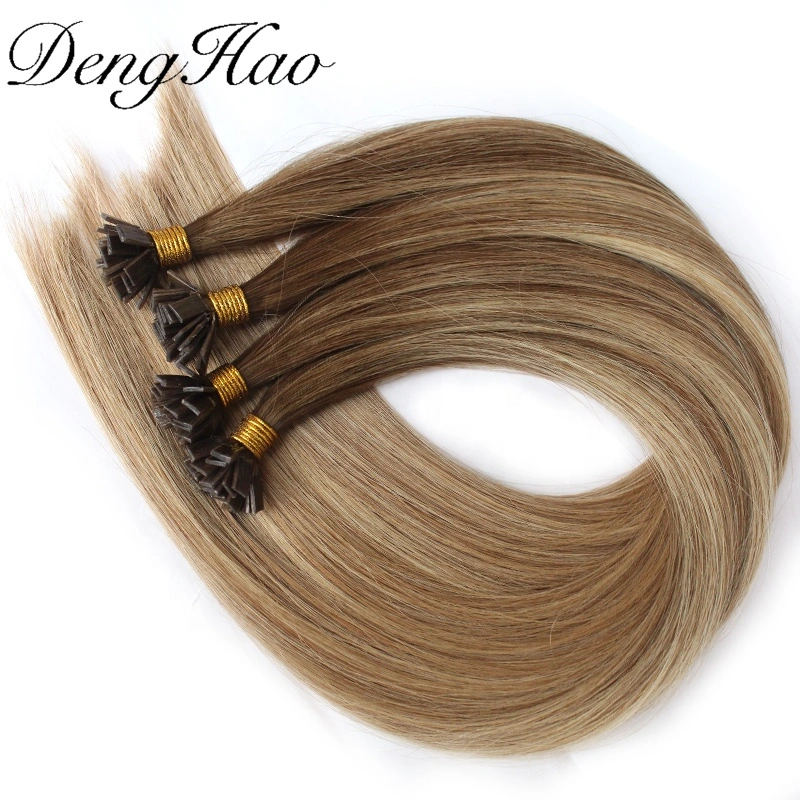 Professional Manufacturer Wholesale/Supplier 100% Best Natural Indian Russian Brazilian Hair Flat-Tip Hair Extensions