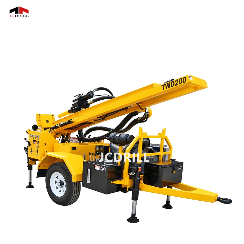 Jcdrill 200m Trailer Mounted Diesel Engine Borehole Drill Machine Portable DTH Rotary Oil Drilling Equipment Water Well Drilling Rig