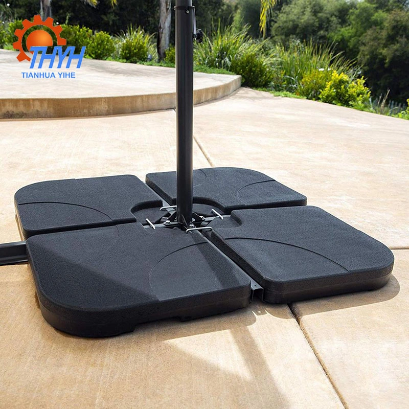 Customized Fade Resistant Waterproof Fabric Deluxe Hanging Cantilever Patio Bases Outdoor Furniture Umbrella Base Stand