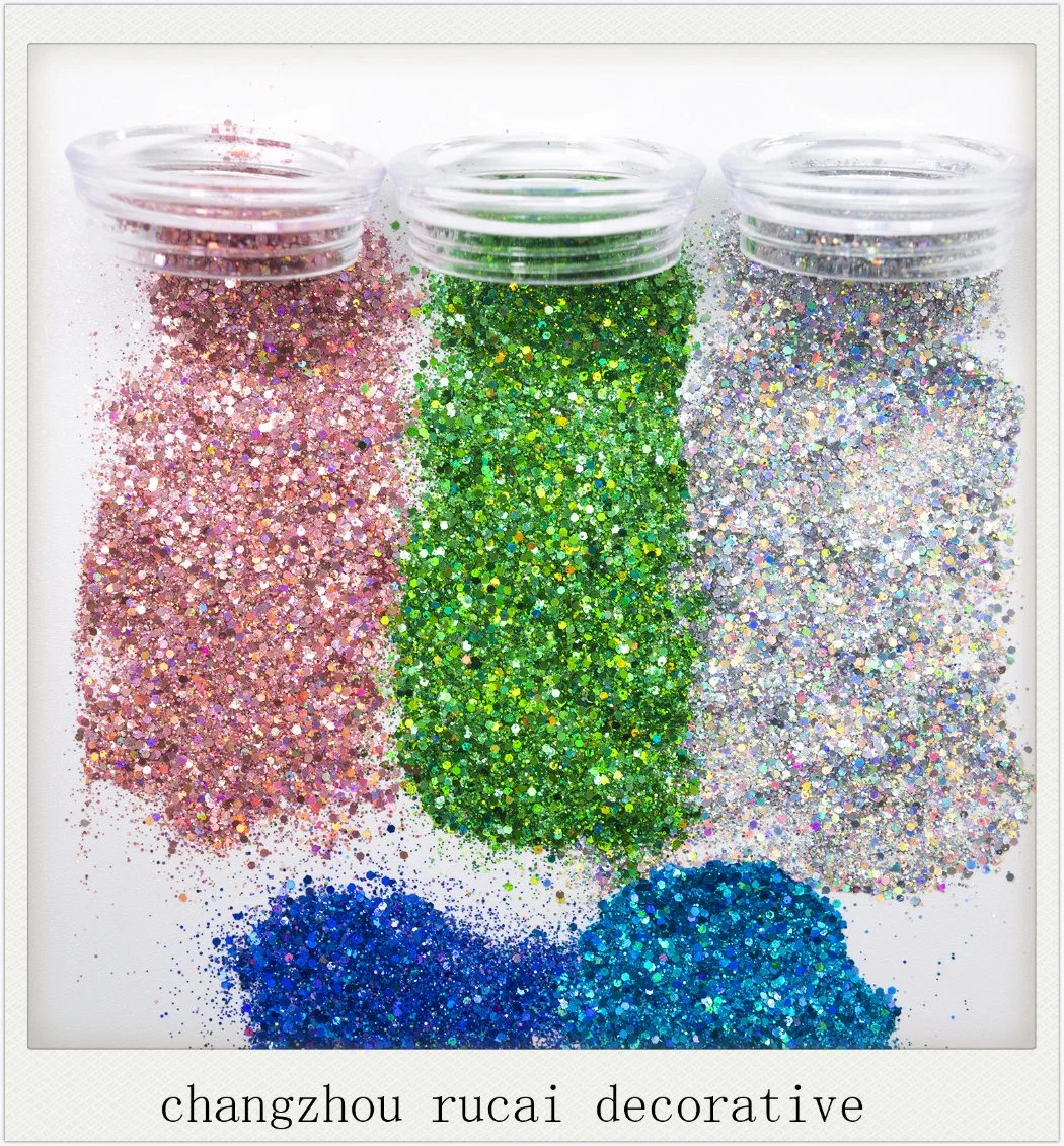 Qualität Groblose Masse feines Lösungsmittel beständiges Glitter Pulver für Großhandel Glitzer-Kunst