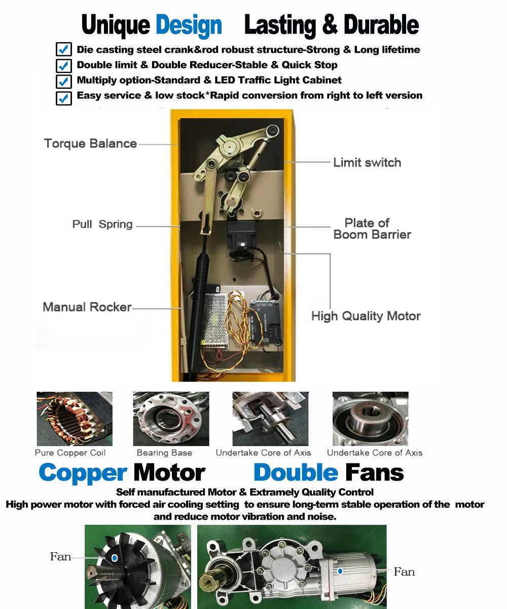 High-Quality Aluminum/Copper Arm Foldable Barrier with Entrance Car License Identification System