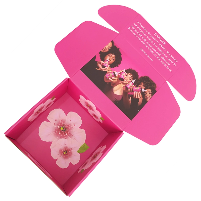 Großhandel/Lieferant Custom Eco Friendly Gedruckt Blank Farbige Rosa Verpackung Mailer Boxen Kraft starre Wellpappe Versandbox mit Logo