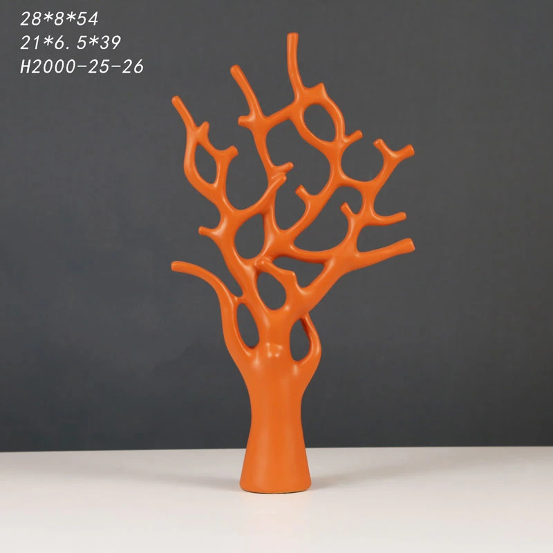 Six Colors Coral Polyresin Decoration Table Display Figuriens