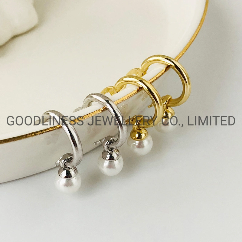 Hypoallergenic Freshwater Pearl 14K Daily Wear Gold Small Hoop Earrings