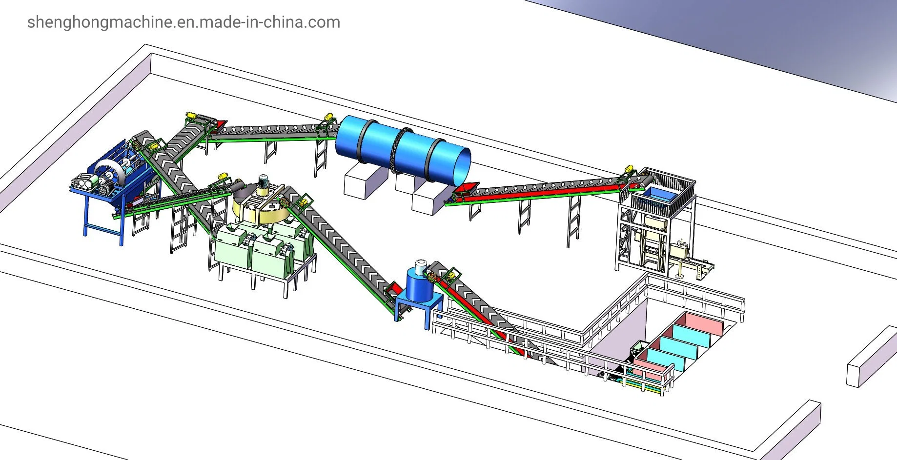 2-4 Ton pro Stunde Hühnermist-Schleifmaschine in Bio Düngemittelproduktionslinie