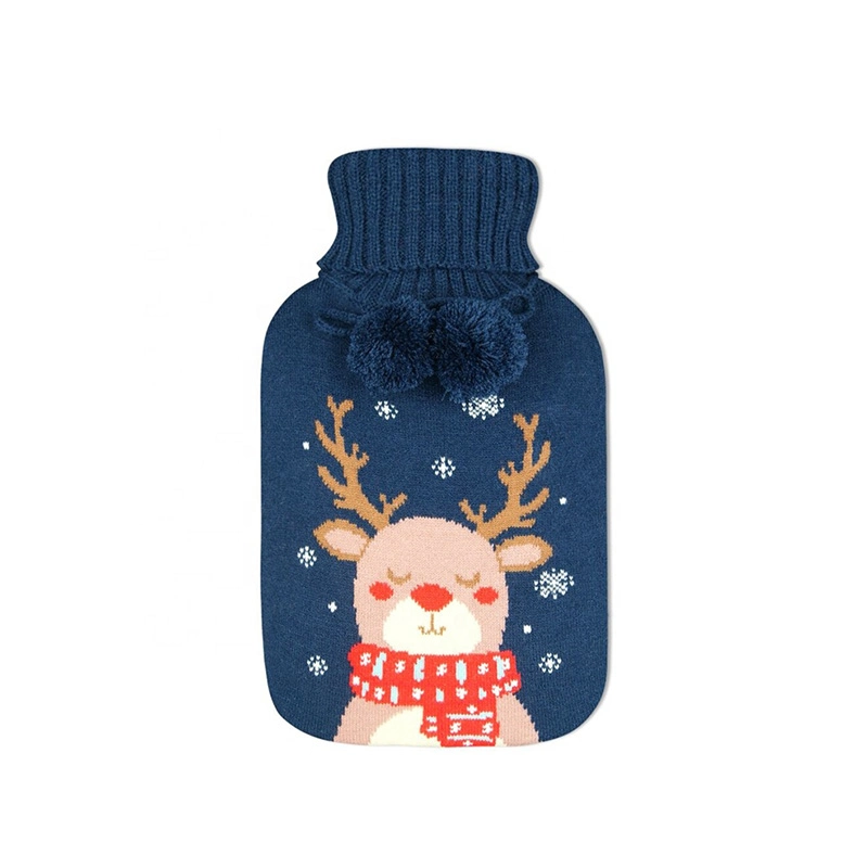 Christmas Gift Rubber Hot Water Bag Cover Knitted Cover