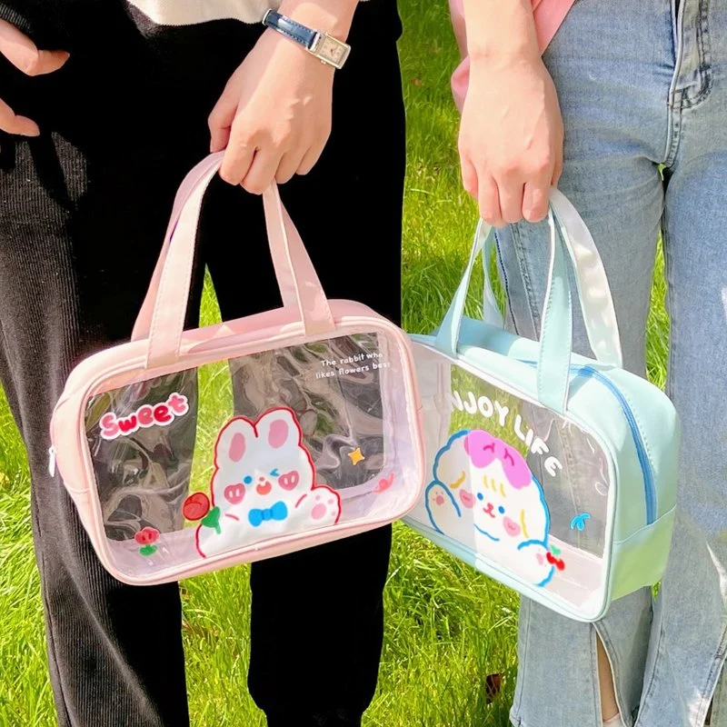 Las mujeres de la bolsa de cosméticos de PVC transparente de la bolsa de maquillaje del Organizador de Viaje impermeable bolsas bolsas cajas de almacenamiento de las mujeres