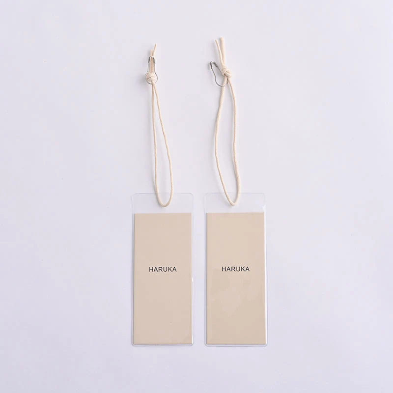 High Grade Hangtags Clothing Swing Hang Tag with PVC OPP Pouch