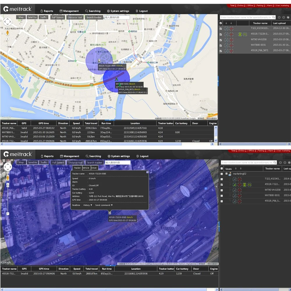 MeiTrack Google MAP web de asistencia escolar de gestión de seguimiento de servidores gps Software MS03