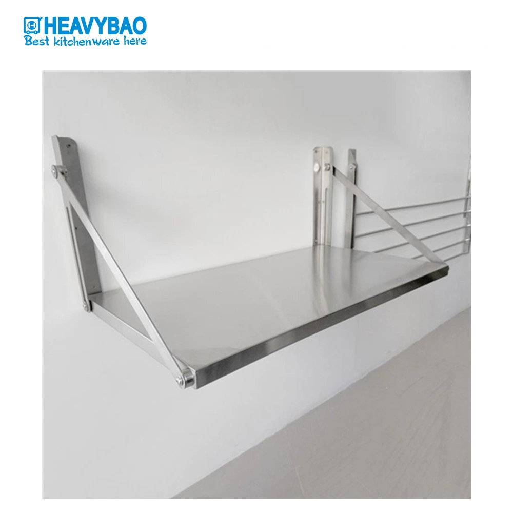 Heavybao Stainless Steel Folding Wall Hanging Board Shelf Storage Display Rack for Kitchen