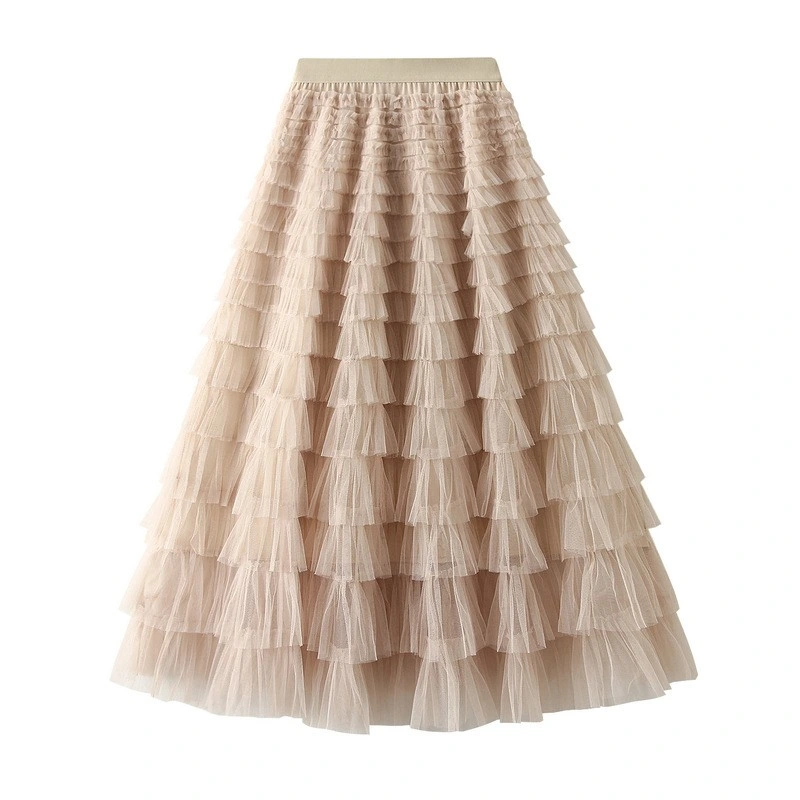 Fashion 2023 Stylish Adult Women Tiered Layered Gauze Tulle Tutu Skirt