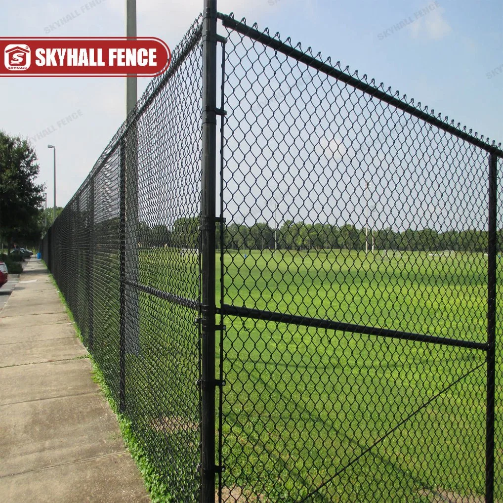 Malha de diamante revestida a PVC Fence Green Chain Link Fence Para uso em jardins e residenciais