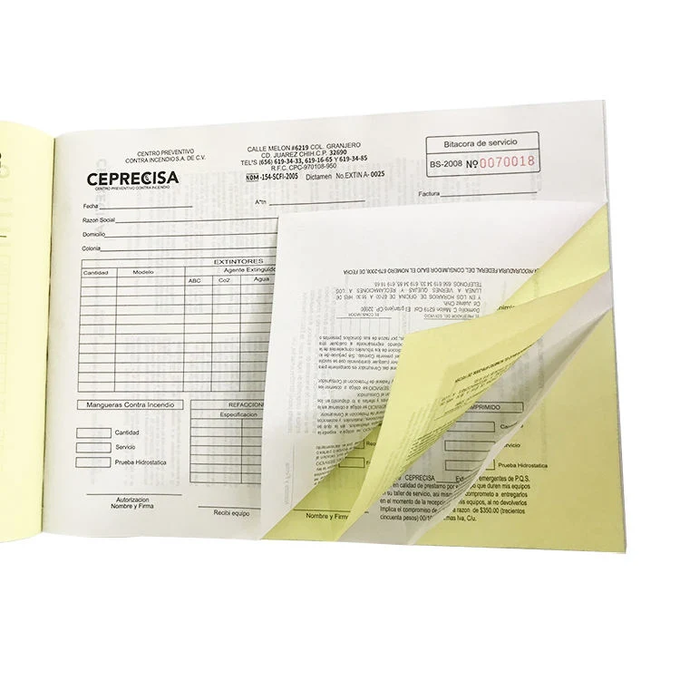 Custom Printing NCR Carbon Free Paper 3ply Receipt Invoice Noted Book Delivery Note NCR Bill Book