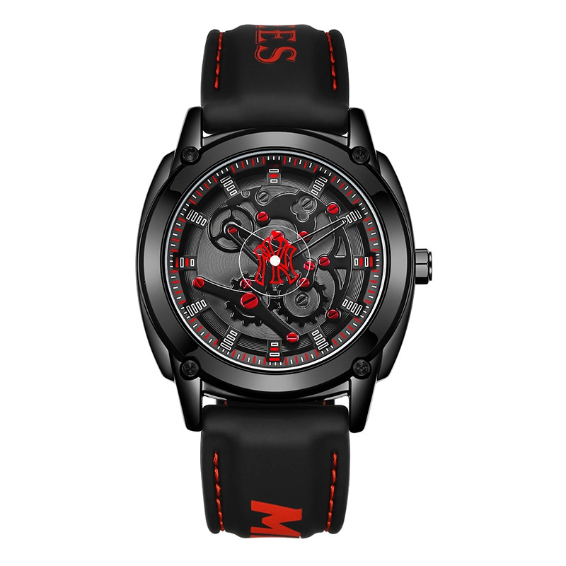 MLB Baseball Gear Dial Silicone Quartz Watch for Men and Women