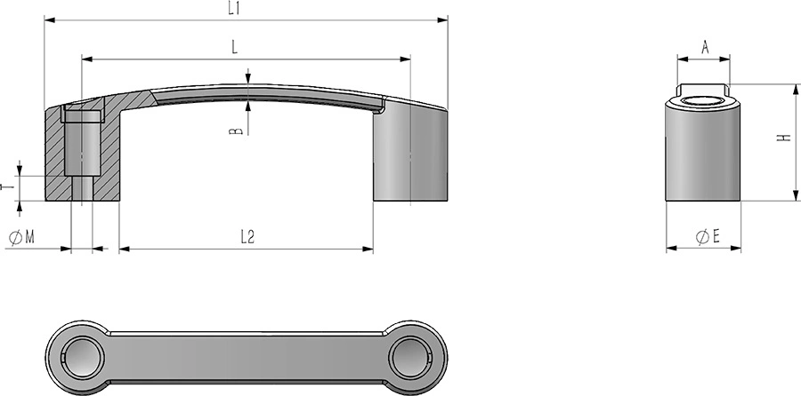 Modern Design M6/M8 Plastic Door Pull Handle for Furniture Kitchen Polyamide All Kinds of Pull Handle