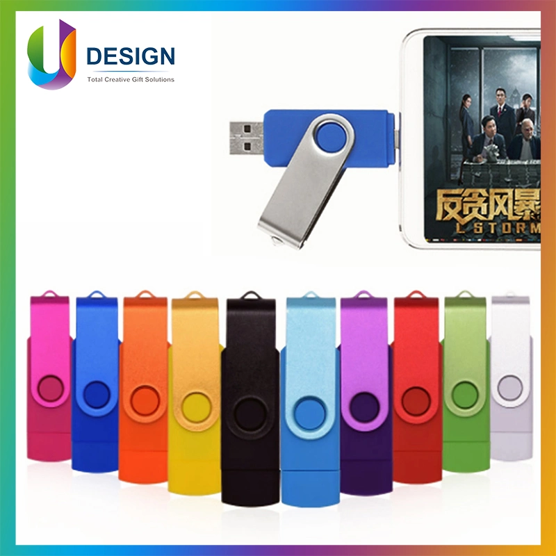 32GB 64GB 128GB Colorful Twist OTG Type USB 2.0 Pen Drive Swivel Plastic USB Flash Drive