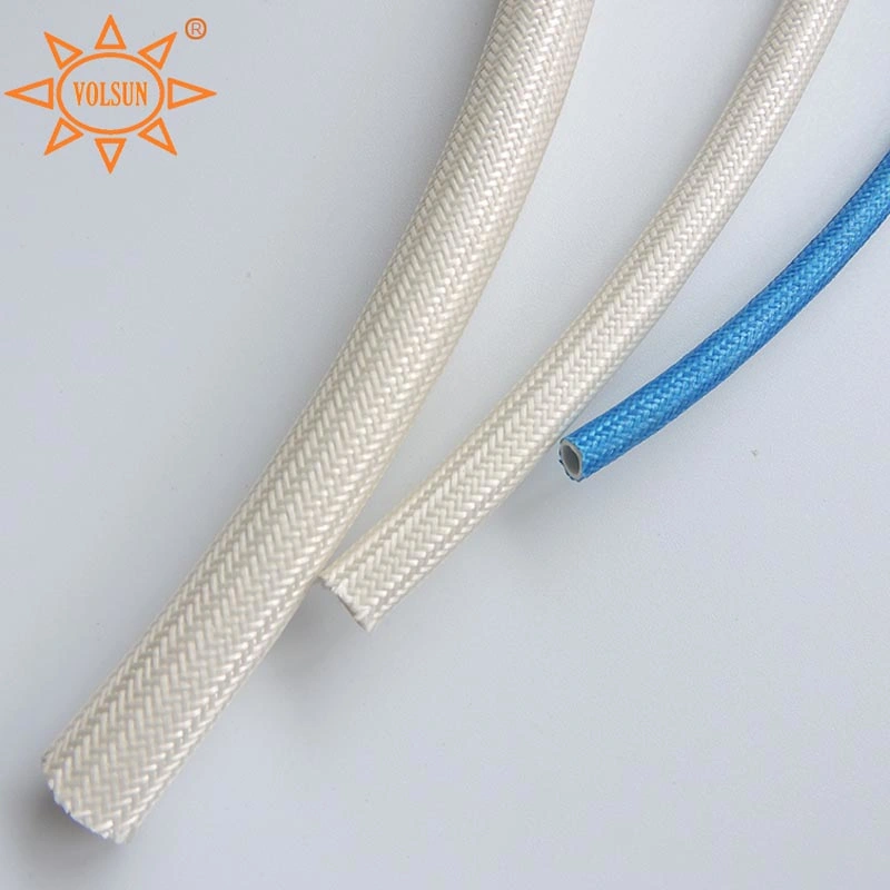 High Temperature Cable Insulation Wiring Harness Thermal Protection Knitted Fire-Resistant Heat-Resistant Braided Customized Colors Silicone Fiberglass Sleeving