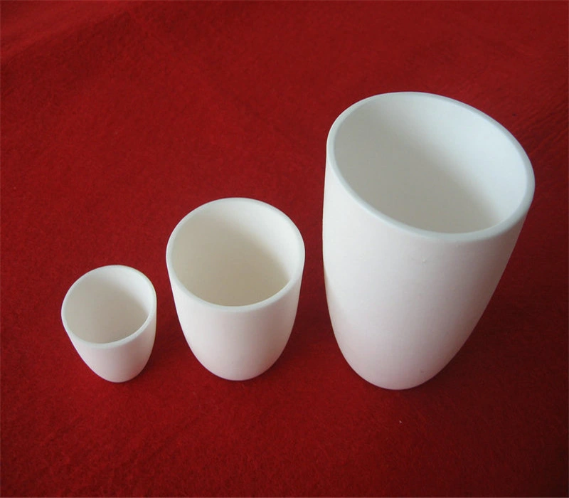 Customized High Purity Cylindrical Conical Aluminum Oxide Corundum Ceramic Crucibles Is Used for Melting