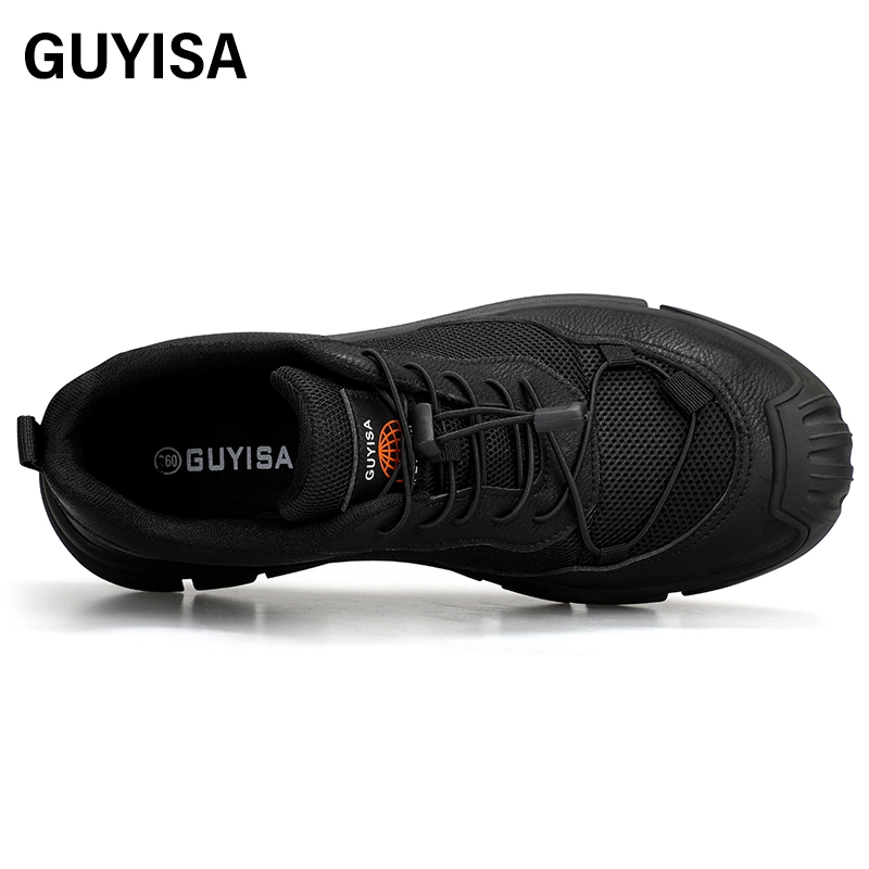 La norme Européenne CE populaire Guyisa respirant Chaussures de sécurité de la lumière et respirante chaussures de travail de la construction industrielle antidérapant