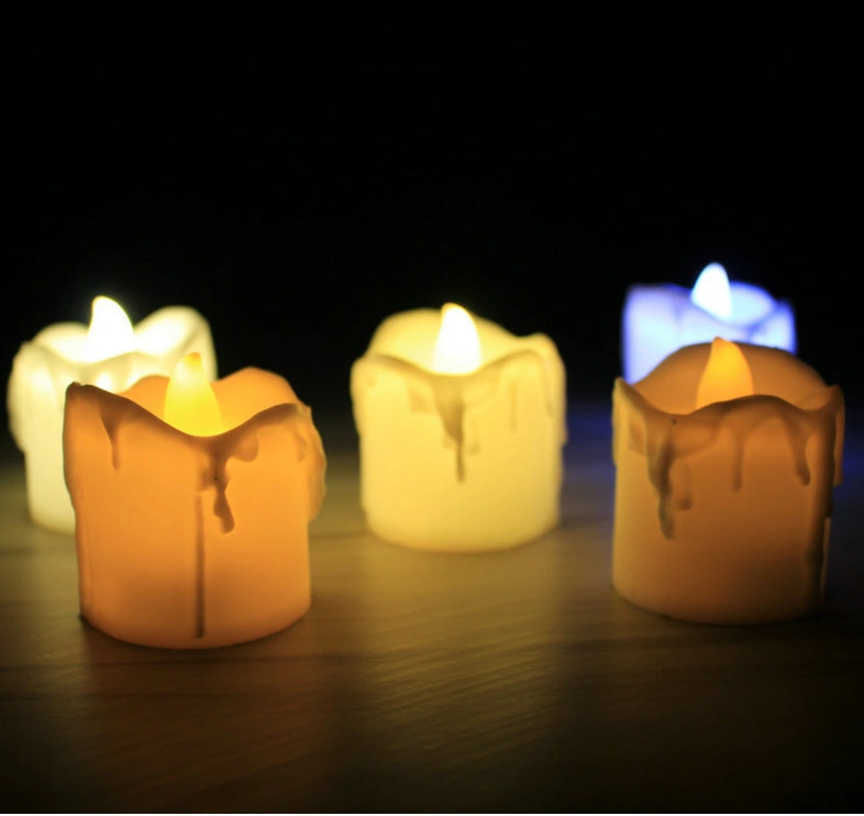 Flickering LED Tealight Candles/Dripping Wax LED Tea Lights