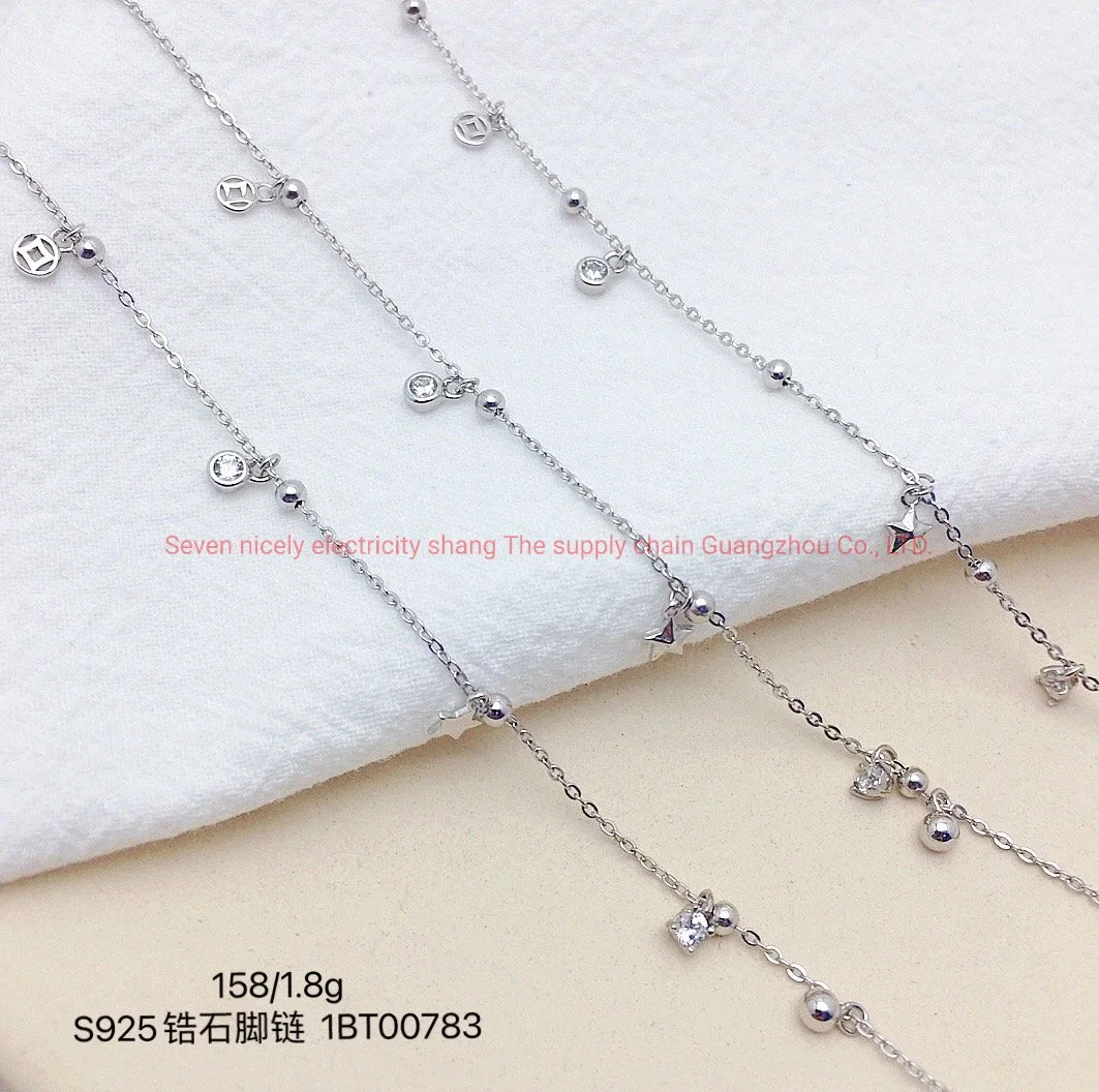 OEM Custom 925 Silver Fashion Jewelry CZ Wholesale/Supplier Jewellery Anklet