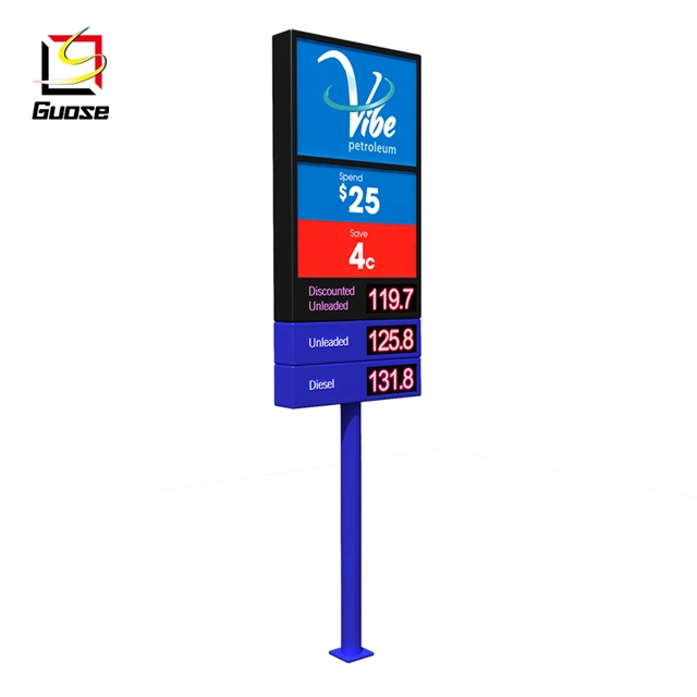 Standing Pylon Advertising LED Price Sign Gas Station Screen CNG Home Filling Station