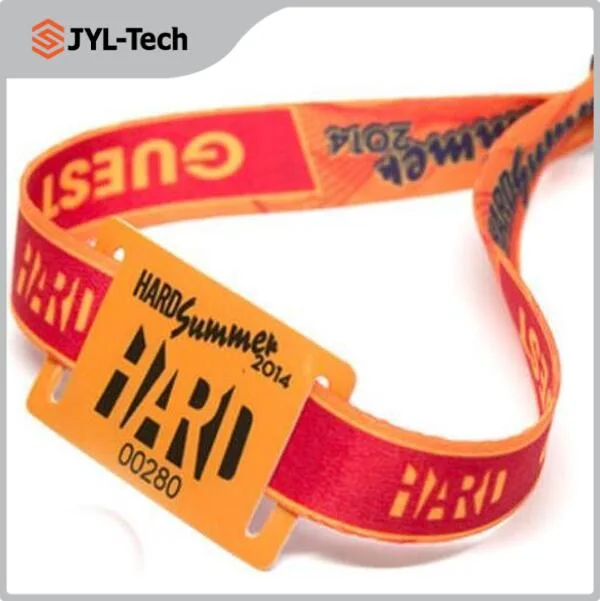 Festival Event RFID Textile Fabric Woven Cloth Bracelet NFC Wrist Band with Qr Code