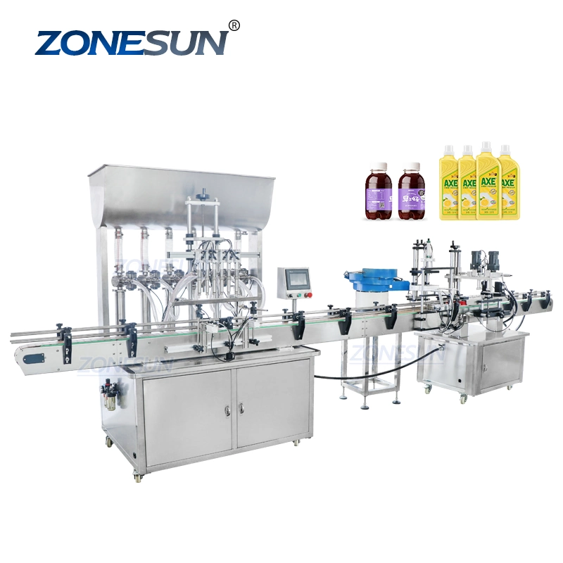 Zonesun Automatic Peanut Butter Bottle Filling Capping for Glass Bottle Ketchup Paste Cream Assembly Machine Vibrator